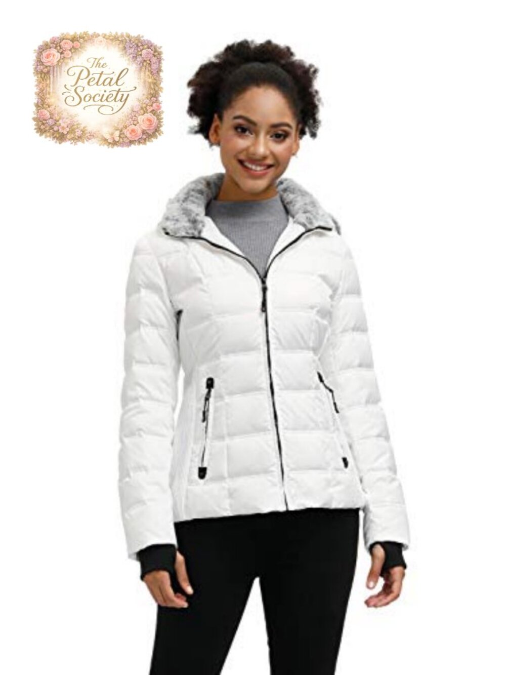 Womens Down Puffer Jacket Hooded Winter Coat Duck Down